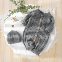 Solid Knitted Sweater Baby Romper Bodysuit