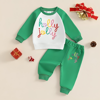 Long Sleeve Holly Jolly Print Baby Set