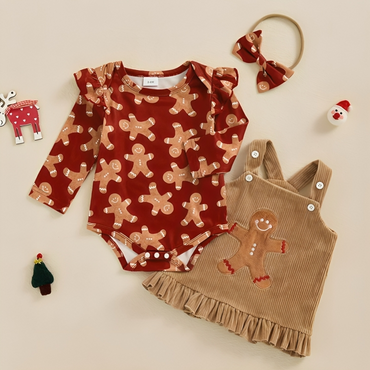 Christmas Gingerbread Corduroy Baby Set