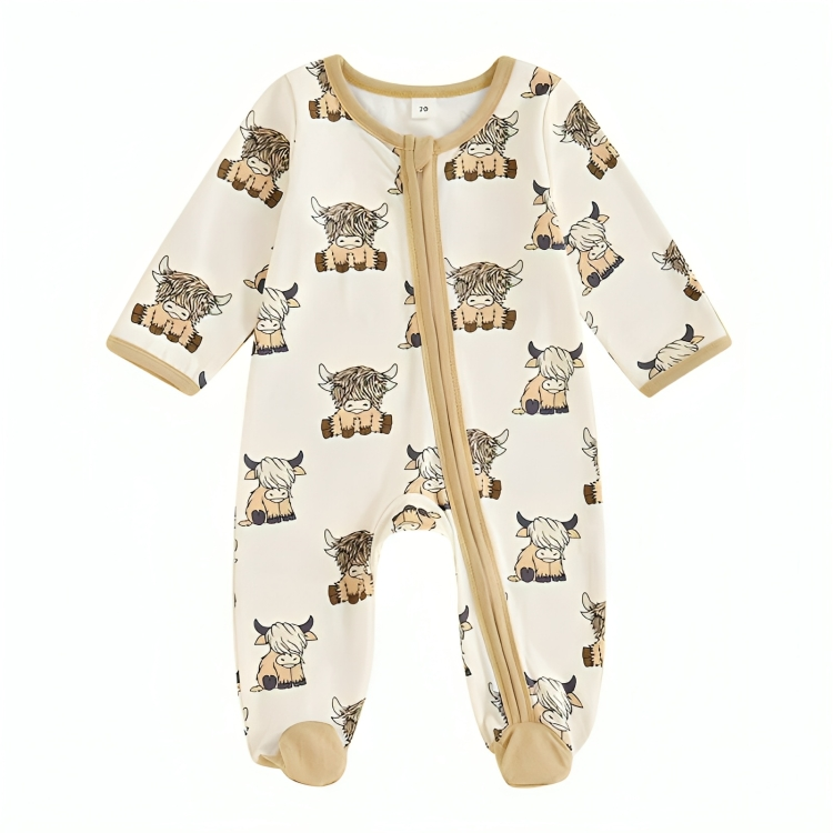 Western Zipper Footed Baby Jumpsuit