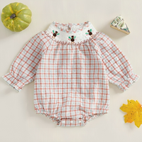 Vintage Plaid Thanksgiving Baby Romper