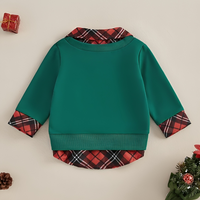 Long Sleeve Plaid Santa Baby Sweatshirt