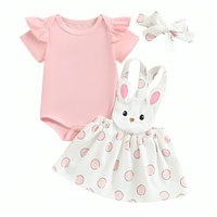 Long Sleeve Pink Bunny Polka Dot Baby Set