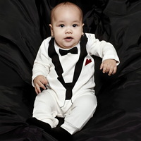 Tuxedo Gentlemen Style Jumpsuit Romper