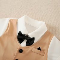 Gentleman Formal Style Cotton Romper