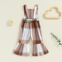 Sleeveless Plaid Bell Bottom Toddler Jumpsuit