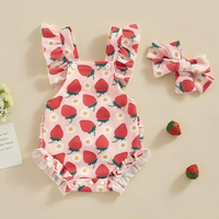 Sleeveless Floral Ruffled Baby Romper