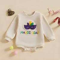 Long Sleeve Mardi Gras Baby Bodysuit