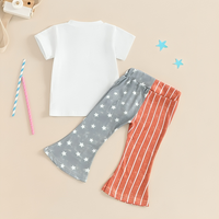 Short Sleeve "American Babe" Flare Pants Set