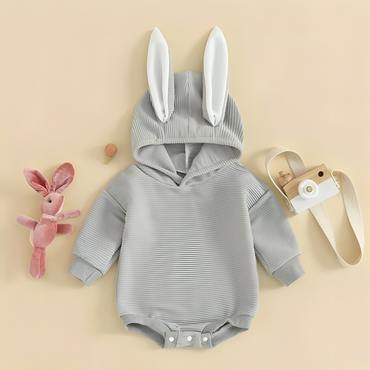 Long Sleeve Bunny Hooded Baby Bodysuit