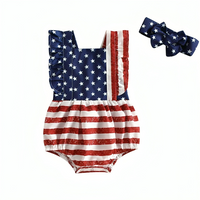 Sleeveless American Flag Baby Romper