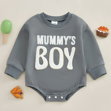 Long Sleeve "Mummy's Boy" Embroidered Bodysuit