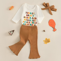 Thanksgiving Colorful Casserole Flared Pants Set