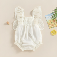 Butterfly Pleated Lace Baby Romper