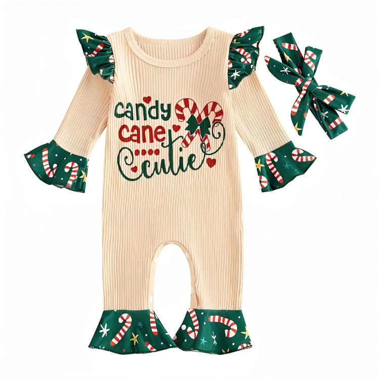 Candy Cane Cutie Holiday Baby Jumpsuit