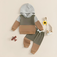 Color Block Hooded Jogger Baby Set