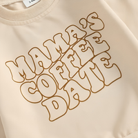 "Mama's Coffee Date" Solid Color Baby Set