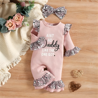 Best Daddy Leopard Print Baby Jumpsuit