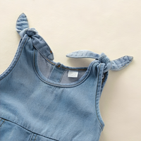 Denim Knot Romper Overall Jeans