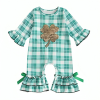 St. Patrick's Day Plaid Flared Baby Jumpsuit