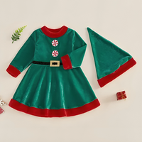 Long Sleeve Christmas Elf Dress Costume Dress