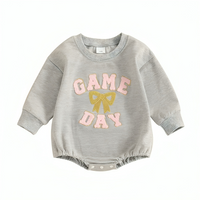 Game Day Bow Embroidered Baby Bodysuit