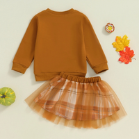 Little Turkey Plaid Tulle Skirt Toddler Set