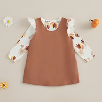 Little Turkey Print Dress Baby Set