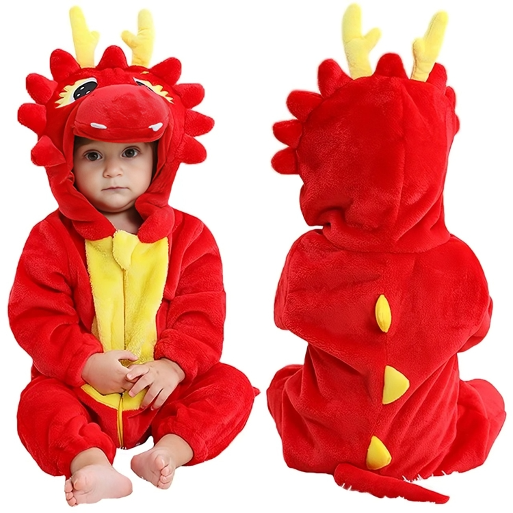 Red Dinosaur Baby Cotton Onesie