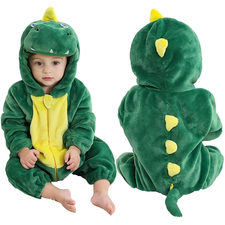 Green Dinosaur Baby Cotton Onesie