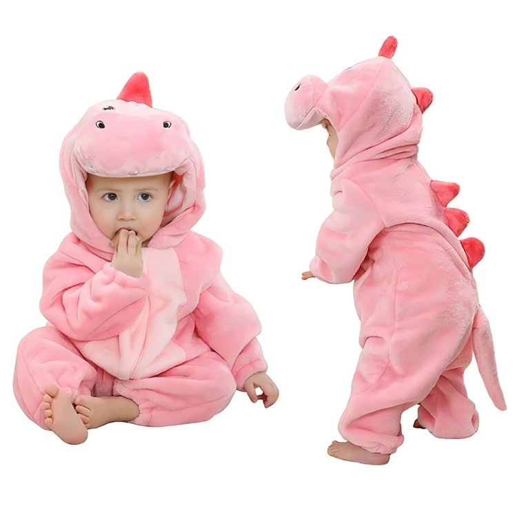 Pink Dinosaur Baby Cotton Onesie