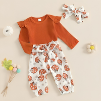 Pumpkin Patch Ribbed Princess Romper Set