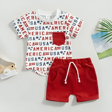 American 4th of July Pattern Baby Set