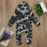 Long Sleeve Hooded Camo Baby Jumpsuit