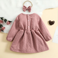 Long Sleeve Cable Knit Toddler Dress