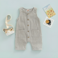 Sleeveless Buttoned Overall Baby Jumpsuit