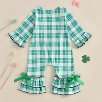 St. Patrick's Day Plaid Flared Baby Jumpsuit