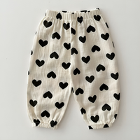 Linen Sweet Print Girls Trouser Pants