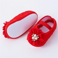 Flower Princess Flat Strapped Wedding Shoes