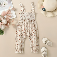 Tie Straps Floral Overall Jumpsuit