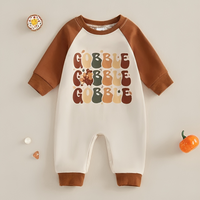 Long Sleeve Colorful Gobble Pattern Jumpsuit