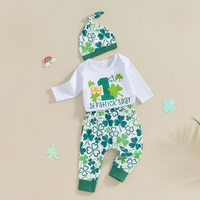 Clover Print "My 1st St Patrick's Day" Baby Set