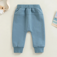 Blue Solid Color Pocket Baby Pants