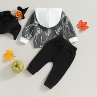 Hooded Skeleton Pattern Baby Set