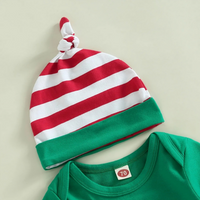 "My 1st Christmas" Elf Striped Cotton Baby Set