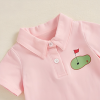 Pink Polo Golf Toddler Skirt Set