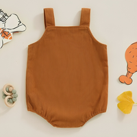 Sleeveless Thanksgiving Football Baby Romper