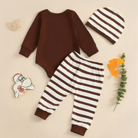 Long Sleeve Striped Football Baby Set