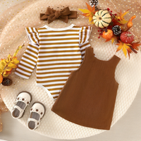 Long Sleeve Striped Turkey Baby Set