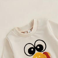 Long Sleeve Turkey Face Sweatshirt Set